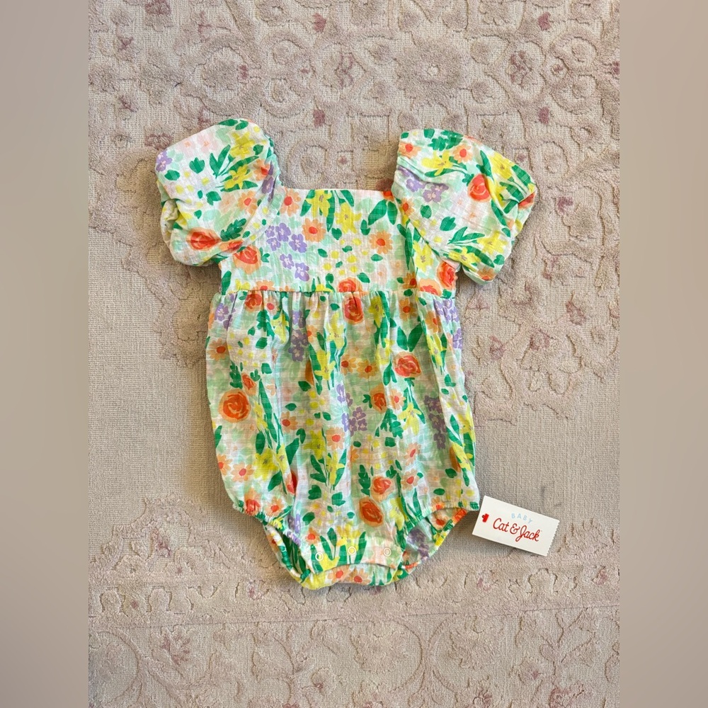 Cat & Jack | Baby Girls Balloon Floral Romper